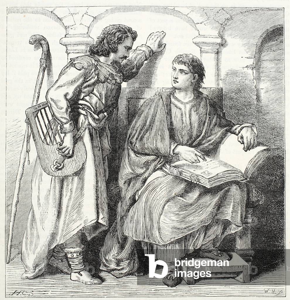 Troubadour e Barbe, illustrazione da 'The History of Protestantism 'di James Aitken Wylie (1808-1890), pub. 18