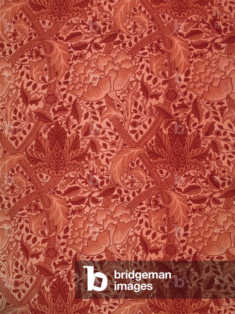 "Afrikanische Ringelblume (Blockdruck auf Stoff)" von William Morris, b/w
