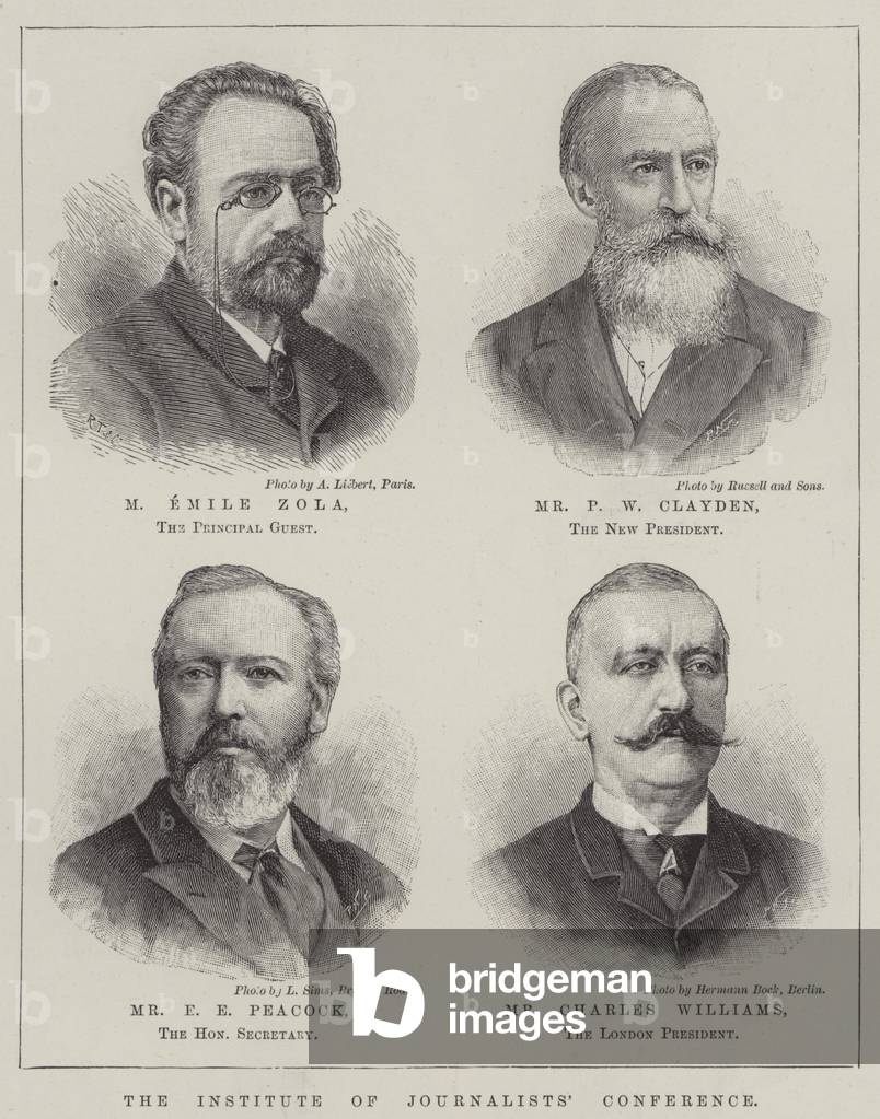 "Die Konferenz des Instituts für Journalisten (Gravur)" 1893 von English School