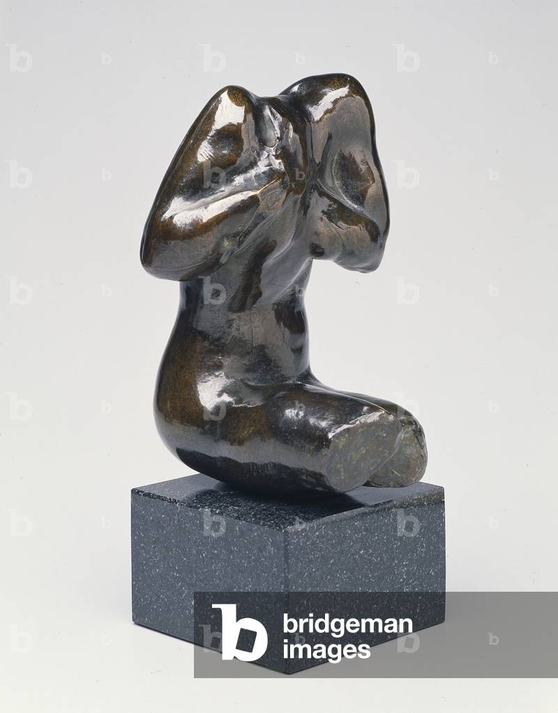 Torso femminile a seduta piccola, in ghisa moderna (bronzo)