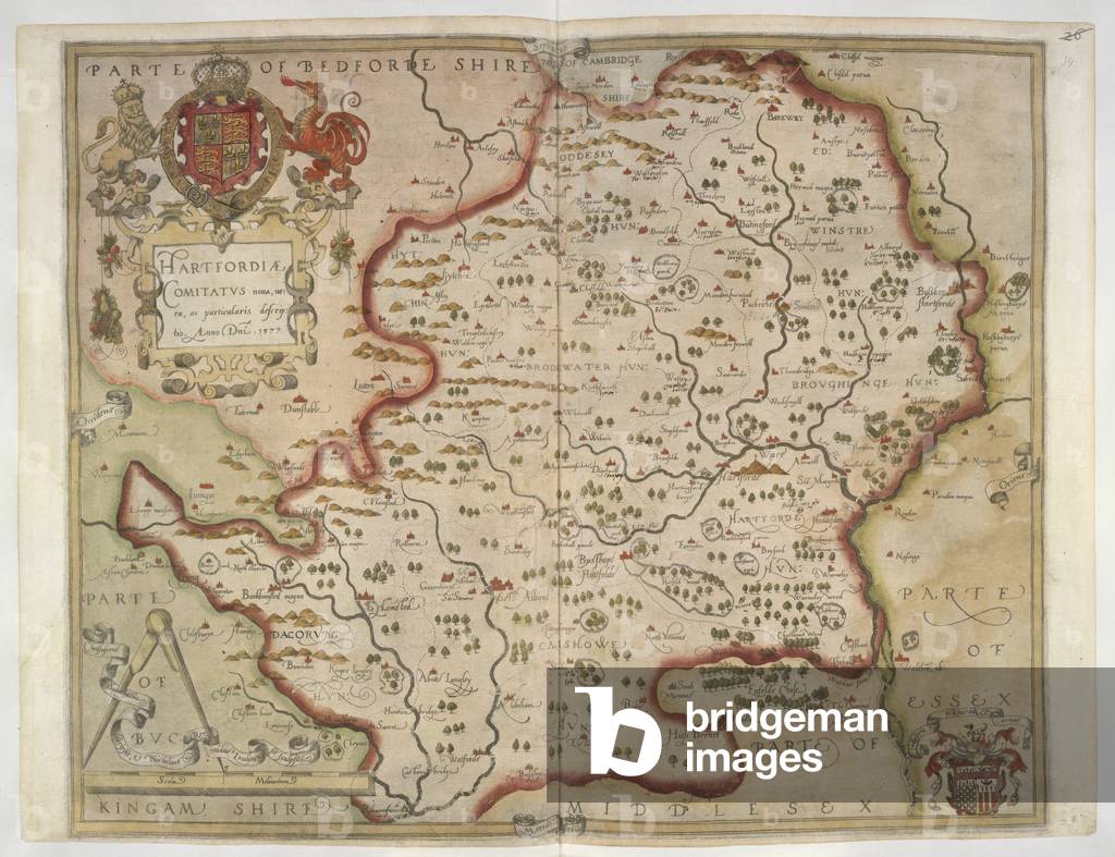 La mappa di Hertforshire
