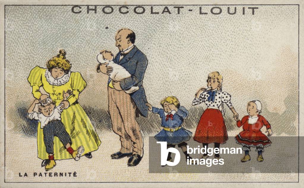 "La Paternite (cromolito)" 1801 di French School