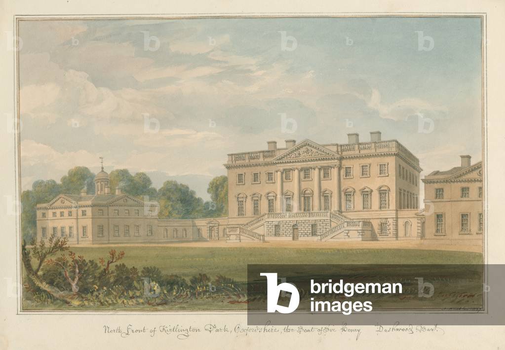 Bild von Zeichnung "Oxfordshire - Kirtlington Park" 1827 von John Buckler