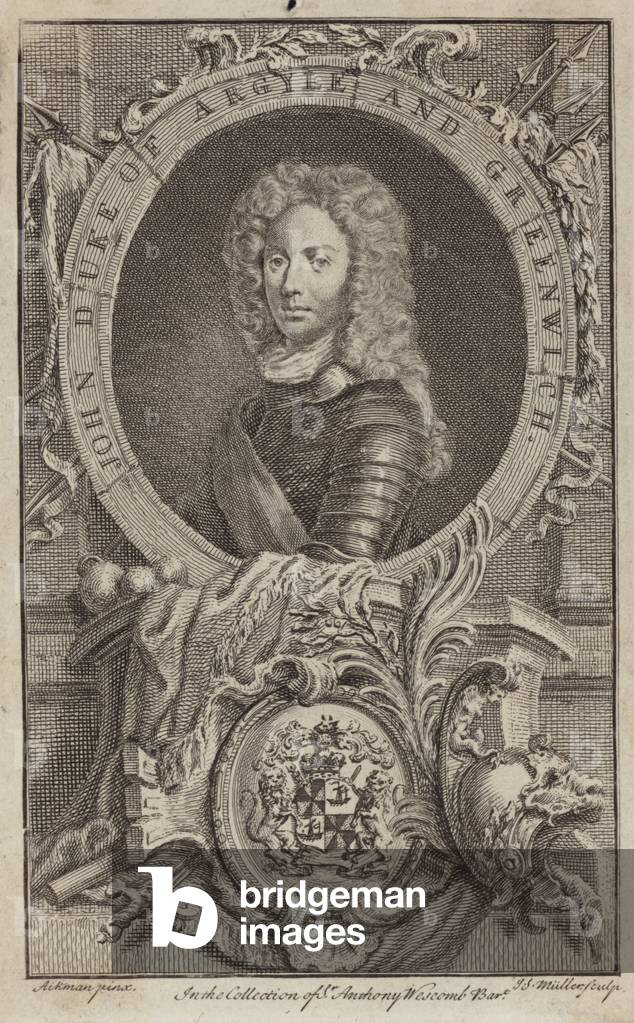 "Giovanni Duca di Argyle e Greenwich (incisione)" di William Aikman, b/w
