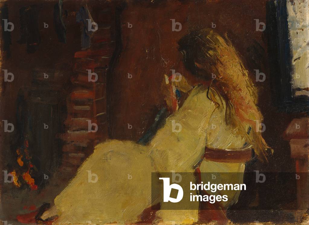 Capelli secchi vicino al camino