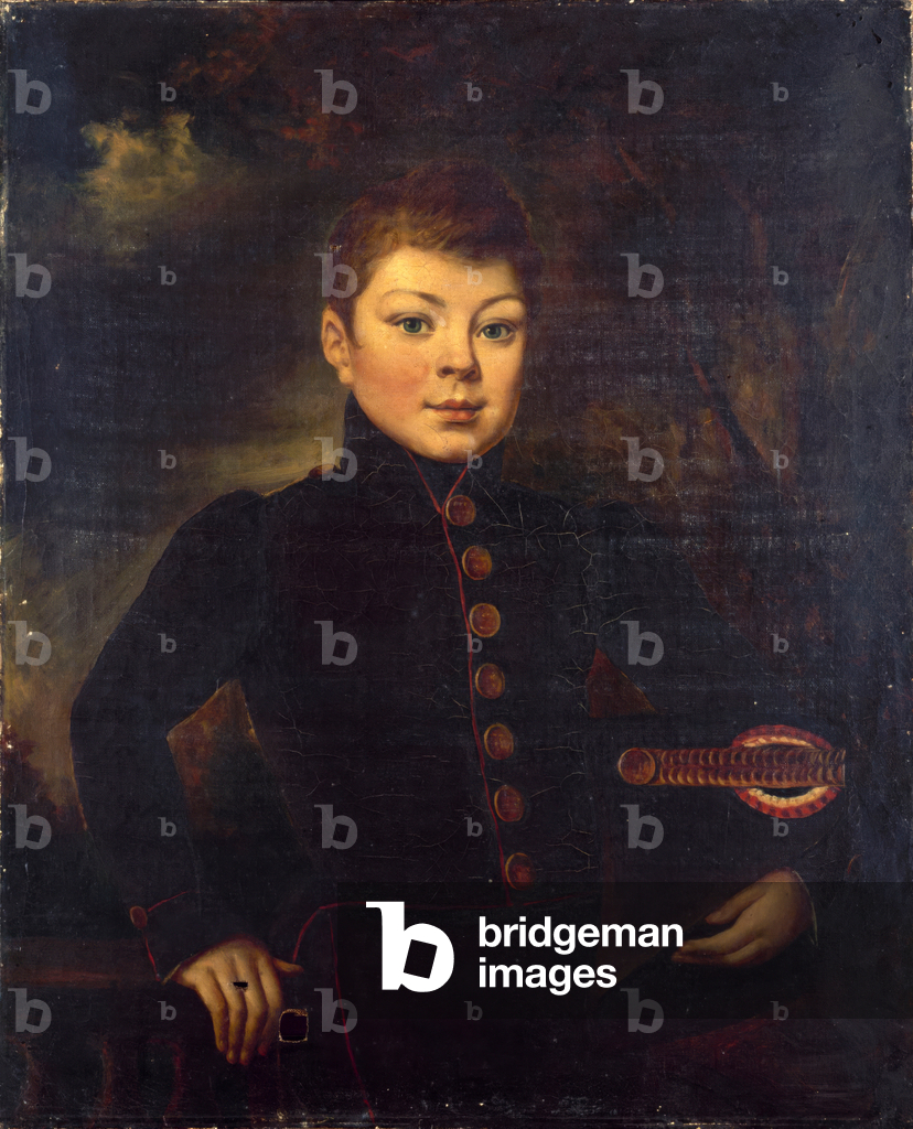 Image of Painting depicting Portrait of René Charles Breteau in school uniform 1837 by French Artist