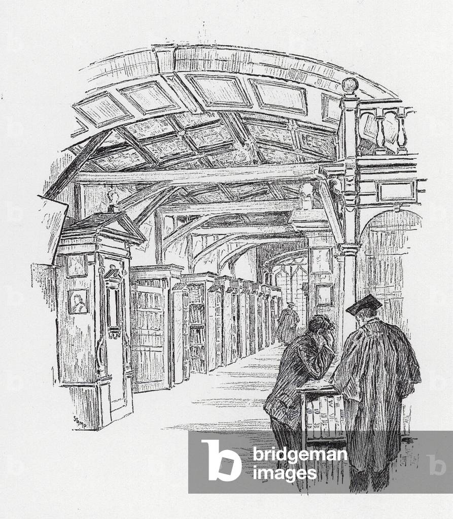 Image de Estampe représentant Dans le Bodleian (litho) 1900 par Ernest Stamp