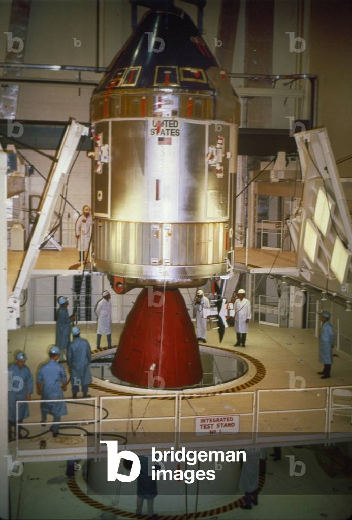 APOLLO 11 ASSEMBLY, 1969 The Apollo 11 Command and Service Modules in