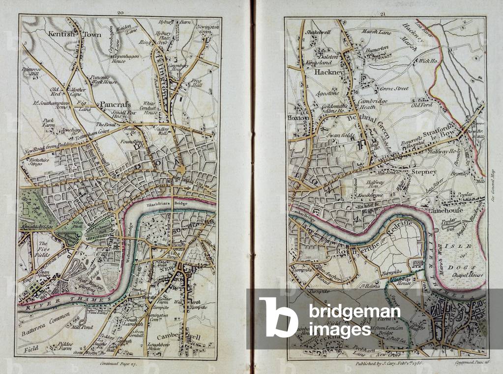 Immagine di Incisione "Mappa di East London", 1786 di John Cary