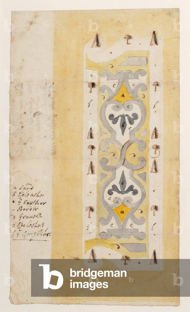 Design for a Knot Garden, Bush Hill, near Edmonton, London, 1713 (w/c and pen and brown ink on laid paper)