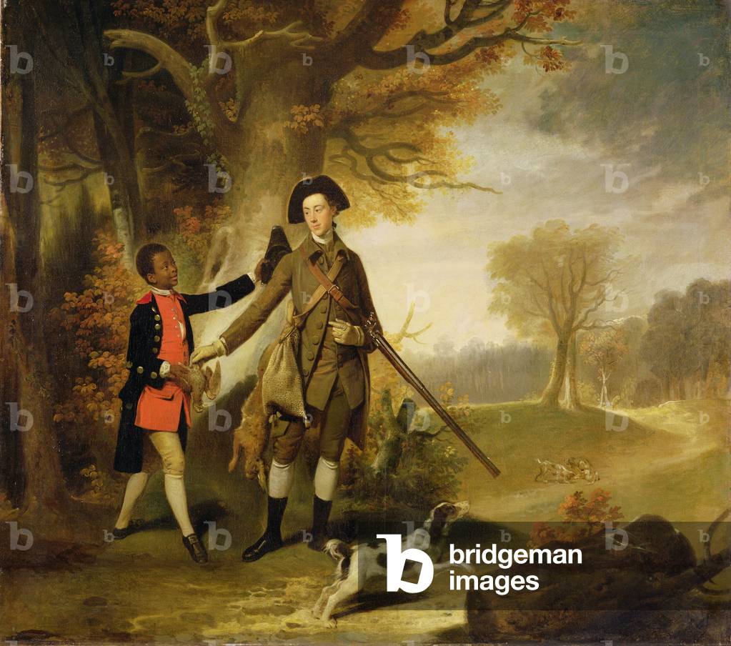 An Unknown Man, perhaps Charles Goring of Wiston, out Shooting with his Servant, c.1765 (oil on canvas)