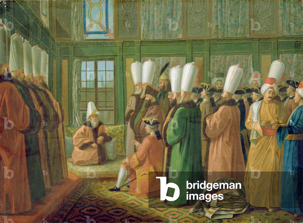 Der Großwesir gibt Publikum an den englischen Botschafter (Öl auf Leinwand)