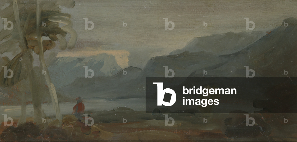 Paesaggio montuoso con figure e bestiame, precedentemente attribuito a J.M.W. Turner (1775-1851) e anche attri