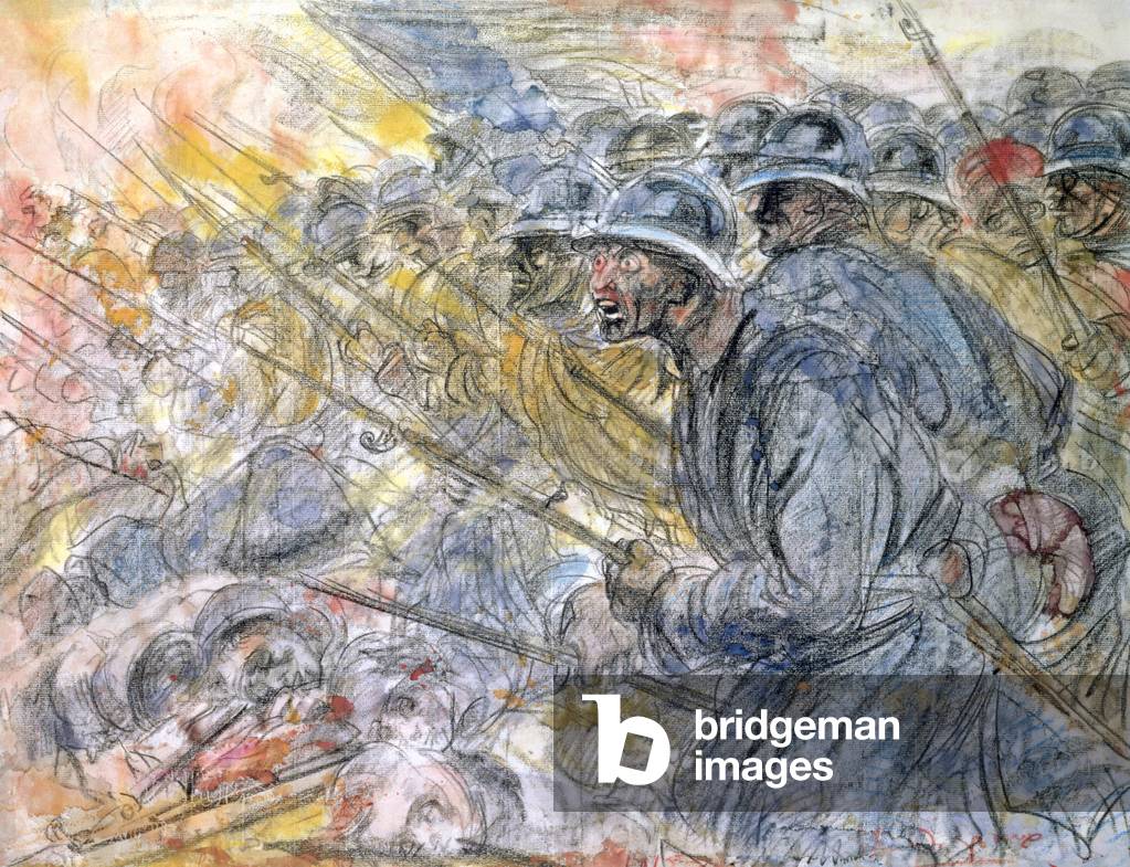 The Assault, Verdun (matita & w/c su carta)