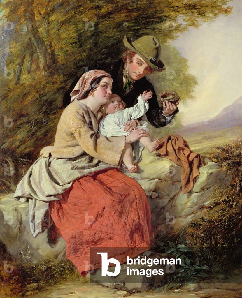 Image de Peinture représentant Le Nid d'oiseau (huile sur toile), 19th Siècle par Charles Dukes