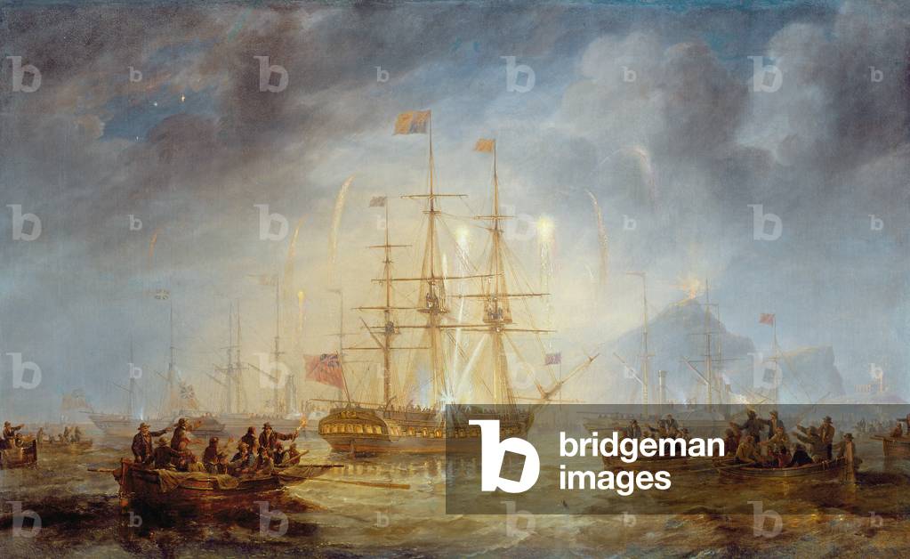 Arrivo della regina Vittoria's a Edimburgo (olio su tela)