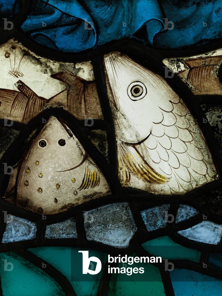 Conserved section from the Great East Window at York Minster: ‘Creation Worships the Lamb’ (stained glass)