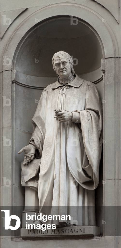 Statua di Paolo Mascagni (1755-1815), dottore italiano, Scultura di Lodovico Caselli (1810-1856), installata n