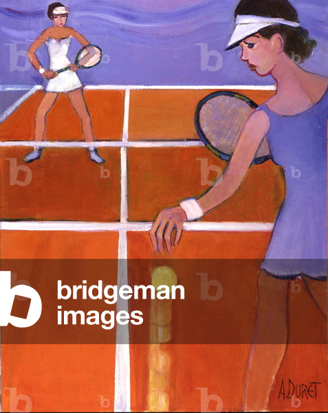 The Tennis Players (oil on canvas)