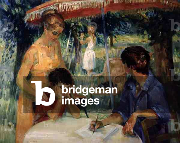 In the Orchard (oil on panel)