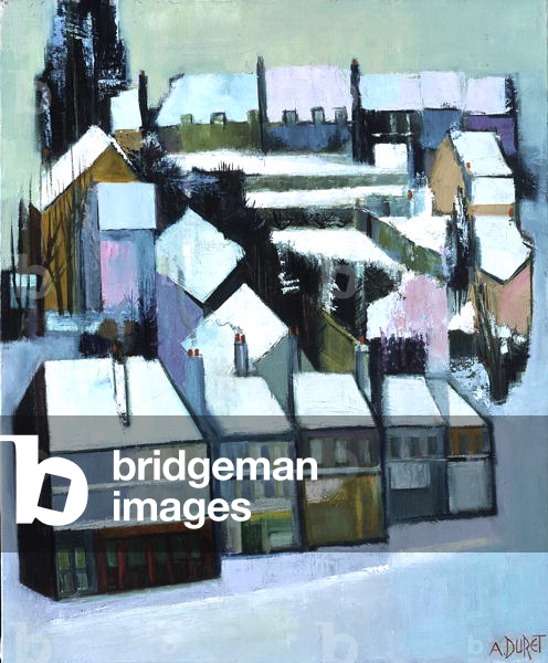 Snow on the Suburbs (oil on canvas)