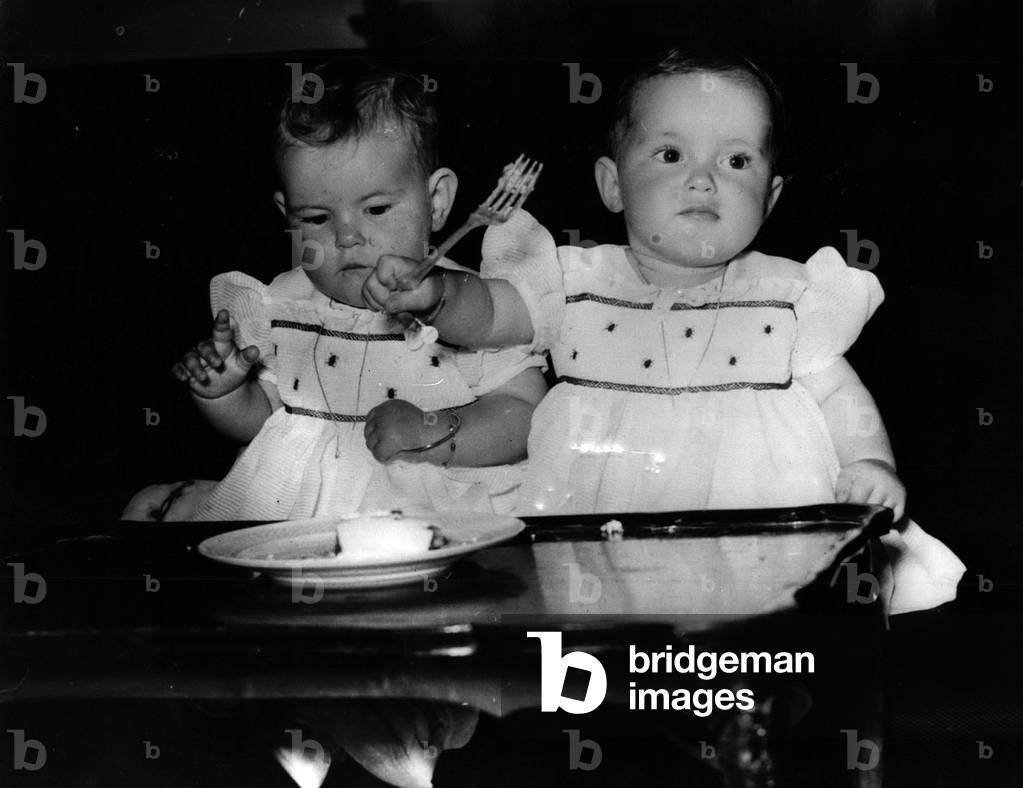 Jun. 06, 1953 - Ingrid and Isabelia celebrate their first birthday the Bergman Rossellini twins: Ingrid Isotta Giuliana and Isabelia Fiorelia Eletta the twin daughters of screen star Ingrid Bergman and her husband Roberto Rossenllini recently celebrated their first birthday at their summer home - 30 miles north of Rome