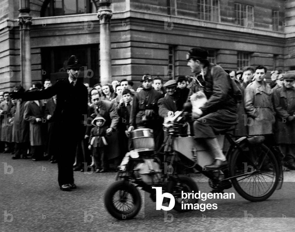 Tue 21, 1954 - The entry that was founding a Barn. Record entry in pioneer motor cycle run: A record entry of 231 riders took part in the annual pioneer run from London to Brighton for motor cycles of historical interest. The motor cycle were in the three classes for the run at least 49 years old, at least 46 years old and at least 39 years old. The event started from Country Hall, Westminster
