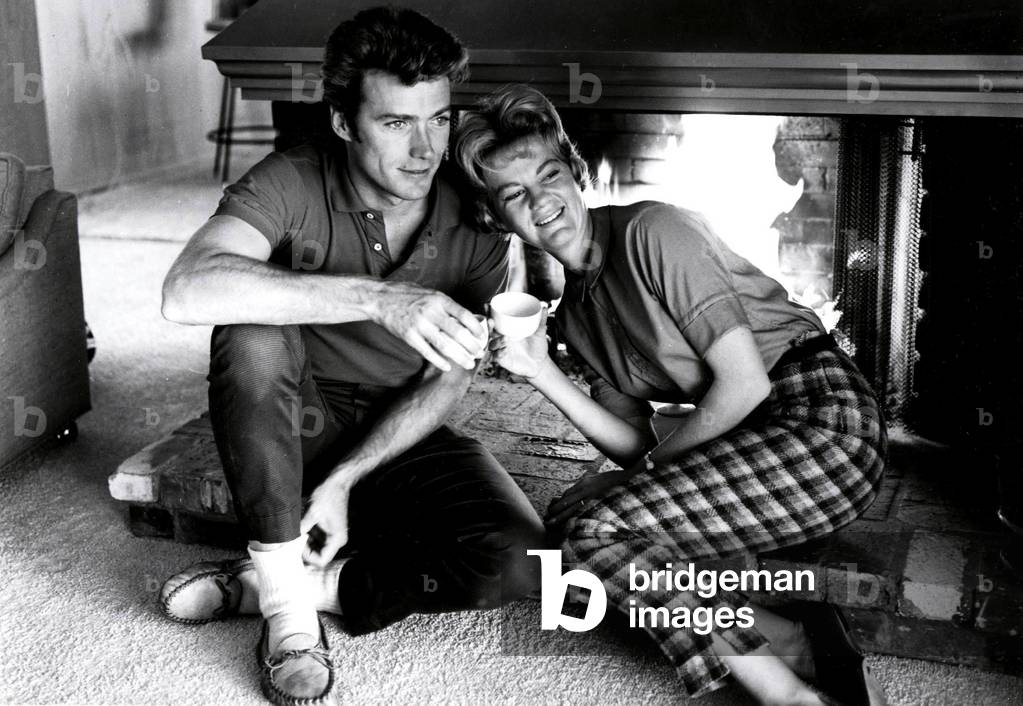 Portrait of Clint Eastwood and his wife Maggie (nee Johnson) 1961
