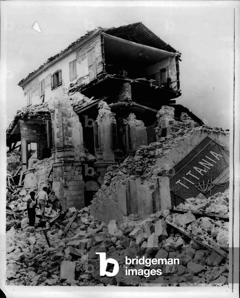 Aug. 19, 1953 - 19-8-53 This is what an earthquake did. Keystone Photo Shows: Totally destroyed is this house at Argostoli, capital of Ionian island of Cephalonia, off the coast of Greece, which was devastated by the recent earthquake.