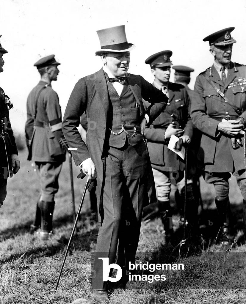 Portrait of Winston Churchill in 1918 (b/w photo)