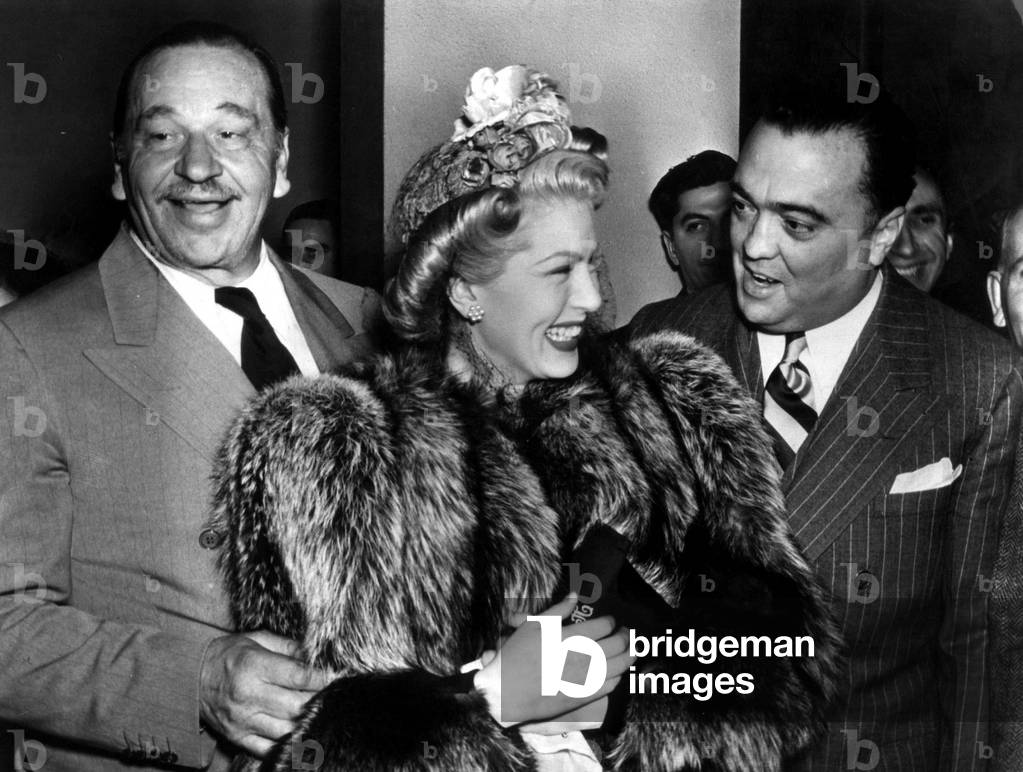 Attore Wallace Beery, Lana Turner e John Edgar Hoover Presidente dell'FBI 1946 - 1948