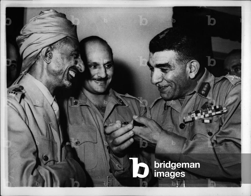 Sep. 09, 1953 - President Neguib Gives Dinner to Army Chiefs of Staff of Arab League Members: President Nequib of Egypt, gave a dinner party in Cairo to Army Chiefs of Staff of the Arab League member countries
