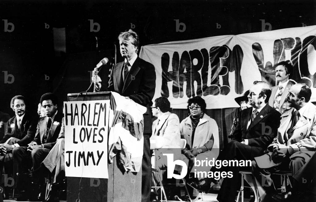 Jimmy Carter during the presidential campaign in Harlem New York 20/10/1976