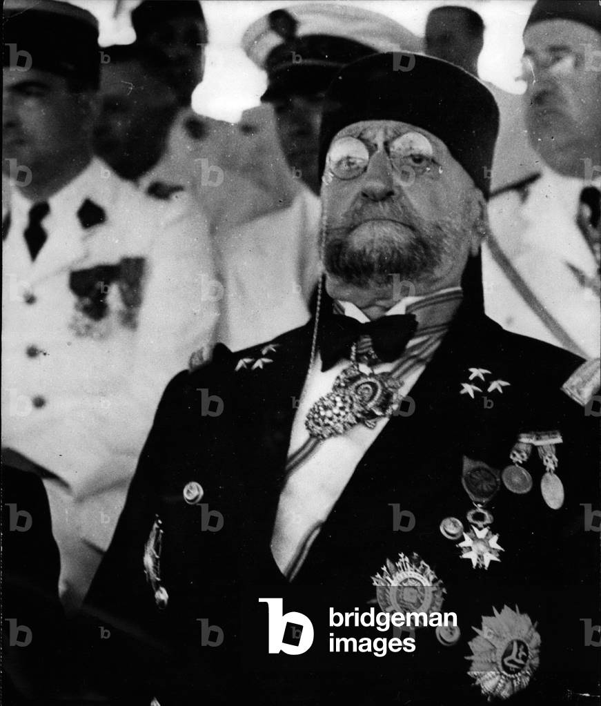 Jul 07, 1953 - Heir to throne slain in suburb of Tunis: A recent portrait of Prince Azzedine Bey cousin of the ruling Monarch who was shot to death in his residence in the suburbs of tunis yesterday. Heir presumptive to the Beylical crownd at Tunista, Azzedine Bey was owe of the few friends in high places France could count on in the troubled North Africa protectorate.