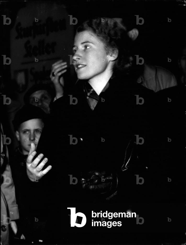 Jan. 02, 1954 - The” Angel of Peace” in ~ ~ ~ ~ ~ ~ ~ ~ ~ ~ ~ ~ ~: The Students The Students Barbara Pleyer, having been known as the” Angel of Peace of Helsinki”, is staying now at Berlin. She is convinced of bringing the peace to the world by her actions. Today Babara Pleyer declared to the press that is she is willing to stay at Berlin till the end of the conference of the foreign ministers. She wants to Summon the people to go into the Church to pray for peace