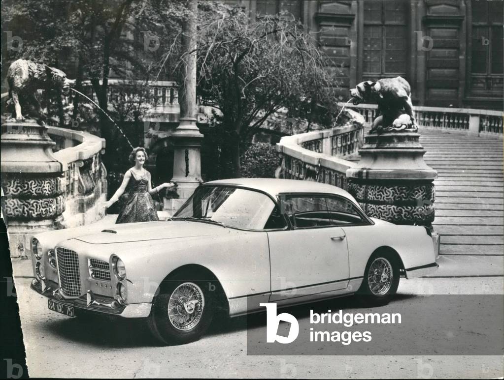 ep. 09, 1958 - Introducing the most expensive car of the seasons: ~4,000: The Facel Vega H.K 500 which is to be featured at the forthcoming Paris Motor show ranks among the most expensive cars of the year. Its price has been fixed around .000. It is equipped with a Typhoon VII Engined, air conditioned and has a radio phone installation. The Facel Vega H.K 500 (b/w photo)