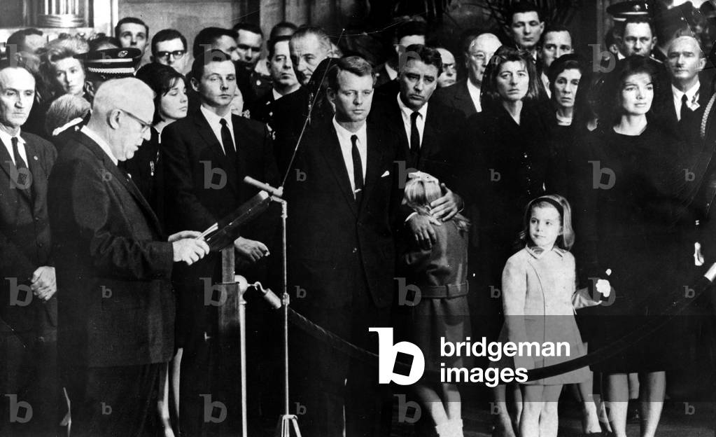 Nov 25, 1963 - Washington D.C., U.S. - JFK's funeral; MIKE MANSFIELD, STEPHEN SMITH, LYNDON B. JOHNDON, ROBERT