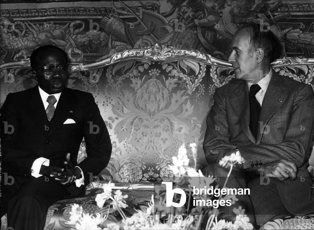 "01 settembre 1977 - Leopold Senghor con il presidente Giscard d'Estaing", b/w