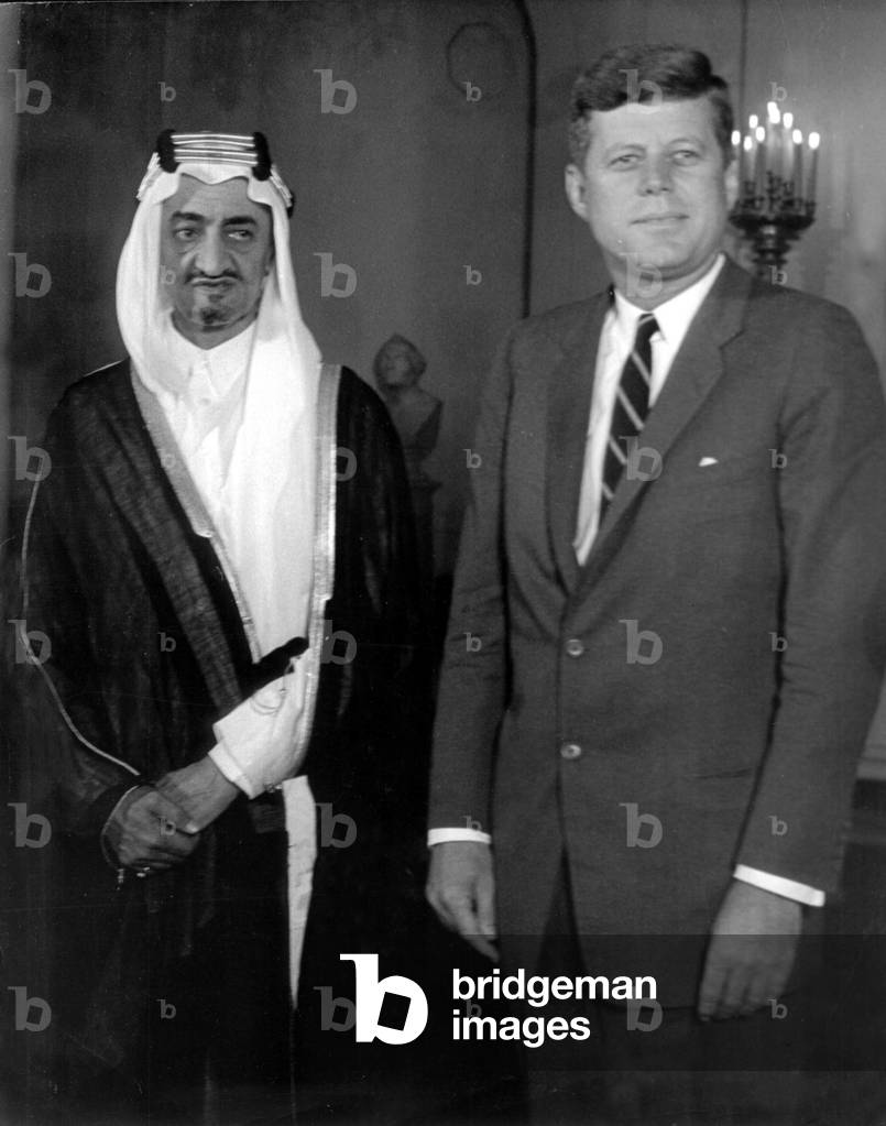 Jan. 1, 1962 - Washington D.C., U.S. - FAISAL IBN ABDUL-AZIZ AL SAUD, King of Saudi Arabia and Kennedy in White House