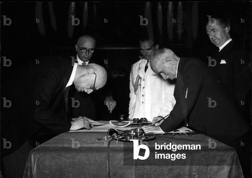 Aug. 17, 1953 - Pella Sworn in by Italy's President Einaudi