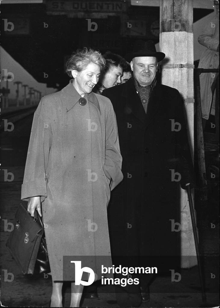 Apr. 01, 1953 - Mr Maurice Thorez & Jeannette Vermeersch arrives in Paris